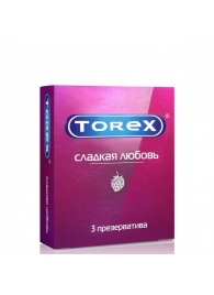 Презервативы Torex  Сладкая любовь  с ароматом клубники - 3 шт. - Torex - купить с доставкой в Липецке