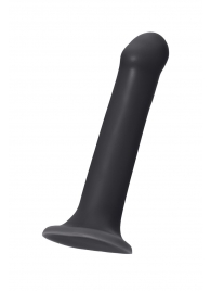 Черный фаллос на присоске Silicone Bendable Dildo L - 19 см. - Strap-on-me - купить с доставкой в Липецке