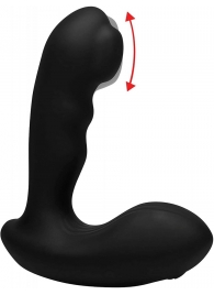 Черный стимулятор простаты Alpha-Pro 7X P-Milker Silicone Prostate Stimulator with Milking Bead - XR Brands - в Липецке купить с доставкой