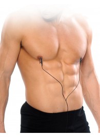 Черные электрические зажимы для сосков Shock Therapy Nipple Clamps - Pipedream - купить с доставкой в Липецке