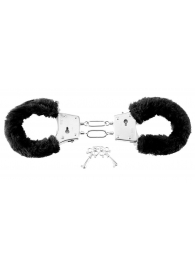 Меховые чёрные наручники Beginner s Furry Cuffs - Pipedream - купить с доставкой в Липецке