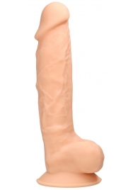 Телесный фаллоимитатор Silicone Dildo With Balls - 22,8 см. - Shots Media BV