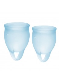 Набор голубых менструальных чаш Feel confident Menstrual Cup - Satisfyer - купить с доставкой в Липецке