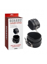 Черные оковы на ноги Obey Me Leather Ankle Cuffs - Chisa - купить с доставкой в Липецке