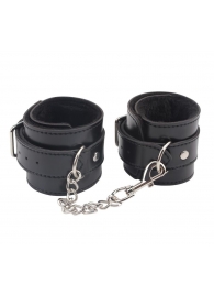 Черные оковы на ноги Obey Me Leather Ankle Cuffs - Chisa - купить с доставкой в Липецке