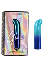 Голубой изогнутый мини-вибромассажер Glam G Vibe - 12 см. - California Exotic Novelties