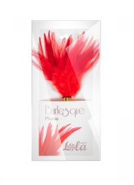Красный перьевой тиклер Plume - 23 см. - Lola Lingerie - купить с доставкой в Липецке