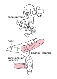 Черный пояс для женщин BEST SELECT с 3 насадками - LOVETOY (А-Полимер) - купить с доставкой в Липецке