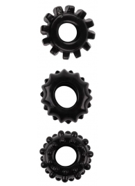 Набор из 3 черных эрекционных колец SET OF 3 COCKRINGS - Dream Toys - в Липецке купить с доставкой