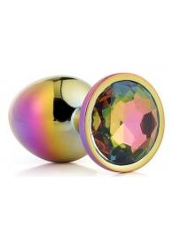 Голографическая анальная втулка с радужным кристаллом - 7,1 см. - Dream Toys - купить с доставкой в Липецке