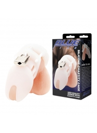 Белая клетка целомудрия Silicone Chastity Cage - BlueLine - купить с доставкой в Липецке