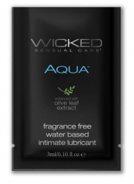 Легкий лубрикант на водной основе с алое Wicked Aqua - 3 мл. - Wicked - купить с доставкой в Липецке