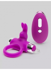 Лиловое виброкольцо с пультом ДУ Remote Control Cock Ring - Happy Rabbit - в Липецке купить с доставкой