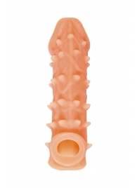Телесная закрытая насадка с пупырышками Cock Sleeve Size S - 13,8 см. - KOKOS - в Липецке купить с доставкой