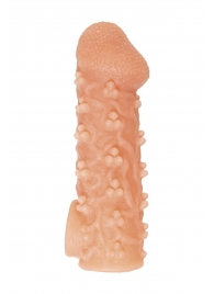 Телесная закрытая насадка с пучками шишечек Cock Sleeve Size S - 13,8 см. - KOKOS - в Липецке купить с доставкой