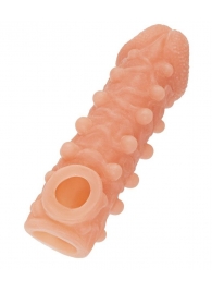 Телесная закрытая насадка с шариками Cock Sleeve Size S - 13,8 см. - KOKOS - в Липецке купить с доставкой