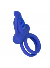 Синее перезаряжаемое эрекционное кольцо Silicone Rechargeable Dual Pleaser Enhancer - California Exotic Novelties - в Липецке купить с доставкой