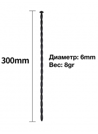 Черный уретральный расширитель - 30 см. - Rubber Tech Ltd - купить с доставкой в Липецке