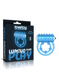 Голубое, светящееся в темноте виброкольцо Lumino Play Vibrating Penis Ring - Lovetoy - в Липецке купить с доставкой