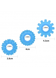 Набор из 3 голубых, светящихся в темноте эрекционных колец Lumino Play - Lovetoy - в Липецке купить с доставкой
