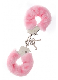 Металлические наручники с розовой меховой опушкой METAL HANDCUFF WITH PLUSH PINK - Dream Toys - купить с доставкой в Липецке