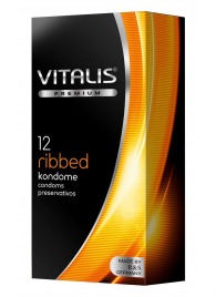 Ребристые презервативы VITALIS PREMIUM ribbed - 12 шт. - Vitalis - купить с доставкой в Липецке