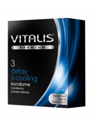 Презервативы VITALIS PREMIUM delay   cooling с охлаждающим эффектом - 3 шт. - Vitalis - купить с доставкой в Липецке