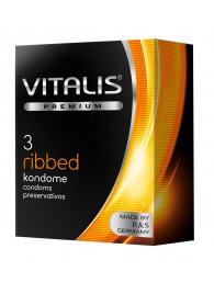 Ребристые презервативы VITALIS PREMIUM ribbed - 3 шт. - Vitalis - купить с доставкой в Липецке