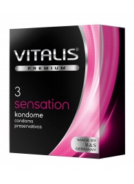 Презервативы с пупырышками и кольцами VITALIS PREMIUM sensation - 3 шт. - Vitalis - купить с доставкой в Липецке