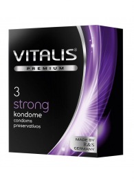 Презервативы с утолщенной стенкой VITALIS PREMIUM strong - 3 шт. - Vitalis - купить с доставкой в Липецке