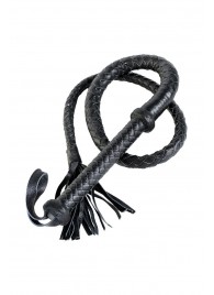 Длинный кожаный кнут с хлопушками на конце - ToyFa - купить с доставкой в Липецке