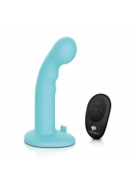 Голубая изогнутая насадка 6in Remote Control Ripple P-Spot G-Spot на черных трусиках - 16 см. - Pegasus - купить с доставкой в Липецке