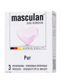 Супертонкие презервативы Masculan Pur - 3 шт. - Masculan - купить с доставкой в Липецке