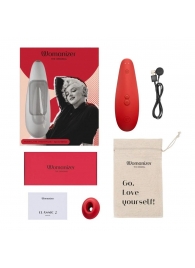 Красный бесконтактный клиторальный стимулятор Womanizer Marilyn Monroe Special Edition - Womanizer