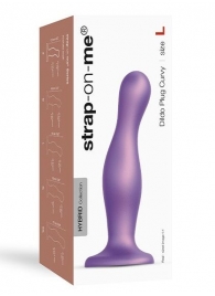 Фиолетовая насадка Strap-On-Me Dildo Plug Curvy size L - Strap-on-me - купить с доставкой в Липецке