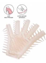 Телесная перчатка-мастубратор для чувственного массажа - Штучки-дрючки - в Липецке купить с доставкой