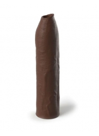 Коричневая насадка-удлинитель Uncut Silicone Penis Enhancer - 17,8 см. - Pipedream - в Липецке купить с доставкой