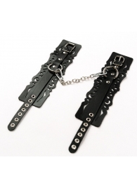 Узорчатые кожаные оковы с регулируемыми ремешками - Crazy Handmade - купить с доставкой в Липецке