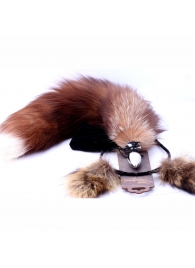 Игровой комплект: серебристая анальная пробка с пушистым хвостом и ободок-ушки - Crazy Handmade - купить с доставкой в Липецке