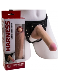 Страпон Harness из двух предметов: трусики с плугом и насадка-фаллос - 17 см. - LOVETOY (А-Полимер) - купить с доставкой в Липецке