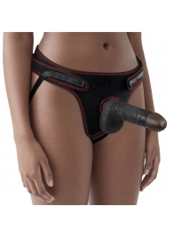 Женский темнокожий страпон Easy Strapon Set 7 Inch - 18 см. - Lovetoy - купить с доставкой в Липецке