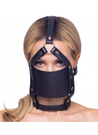 Черный намордник с кляпом-шаром Head Harness With A Gag - Orion - купить с доставкой в Липецке