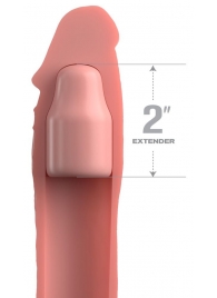 Телесная насадка-удлинитель 2 Inch Silicone X-tension with Strap - 20,3 см. - Pipedream - в Липецке купить с доставкой