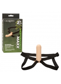 Телесный фаллопротез из силикона Extension with Harness - 15,75 см. - California Exotic Novelties - купить с доставкой в Липецке