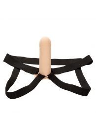 Телесный фаллопротез из силикона Extension with Harness - 15,75 см. - California Exotic Novelties - купить с доставкой в Липецке