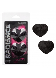 Черные пэстисы в форме сердечек Heart Pasties - California Exotic Novelties - купить с доставкой в Липецке