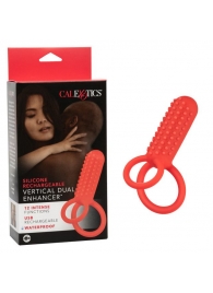 Красное эрекционное кольцо Silicone Rechargeable Vertical Dual Enhancer - California Exotic Novelties - в Липецке купить с доставкой