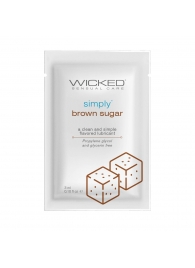 Саше лубриканта на водной основе Simply Aqua Brown Sugar с ароматом коричневого сахара - 3 мл. - Wicked - купить с доставкой в Липецке