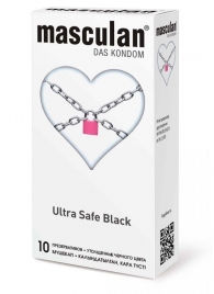 Ультрапрочные презервативы Masculan Ultra Safe Black - 10 шт. - Masculan - купить с доставкой в Липецке