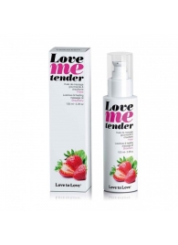 Съедобное согревающее массажное масло Love Me Tender Strawberry с ароматом клубники - 100 мл. - Love to Love - купить с доставкой в Липецке